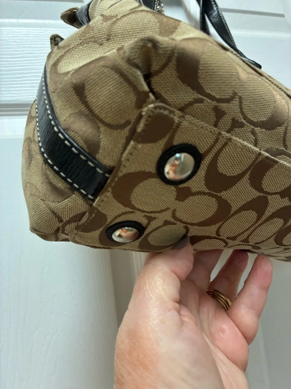 Authentic Coach Penelope Signature Satchel F14696 Khaki EXCELLENT CONDITION!! - Picture 6 of 14